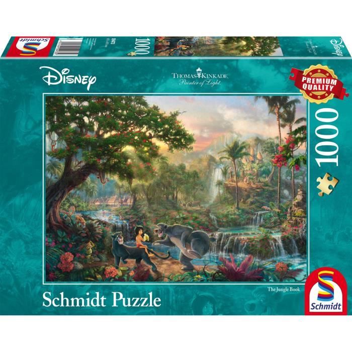 SCHMIDT SPIELE Thomas Kinkade + Disney Puzzle Adulte Disney Le Livre De La Jungle- 1000 Pièces