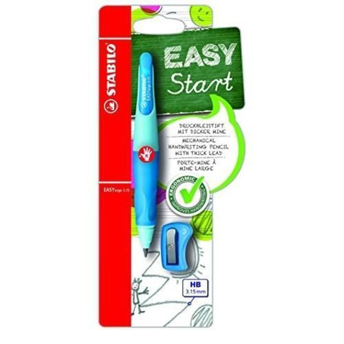 STABILO Porte-mine Blister Easy 3.15 droitier + 1 taille-crayon - Bleu