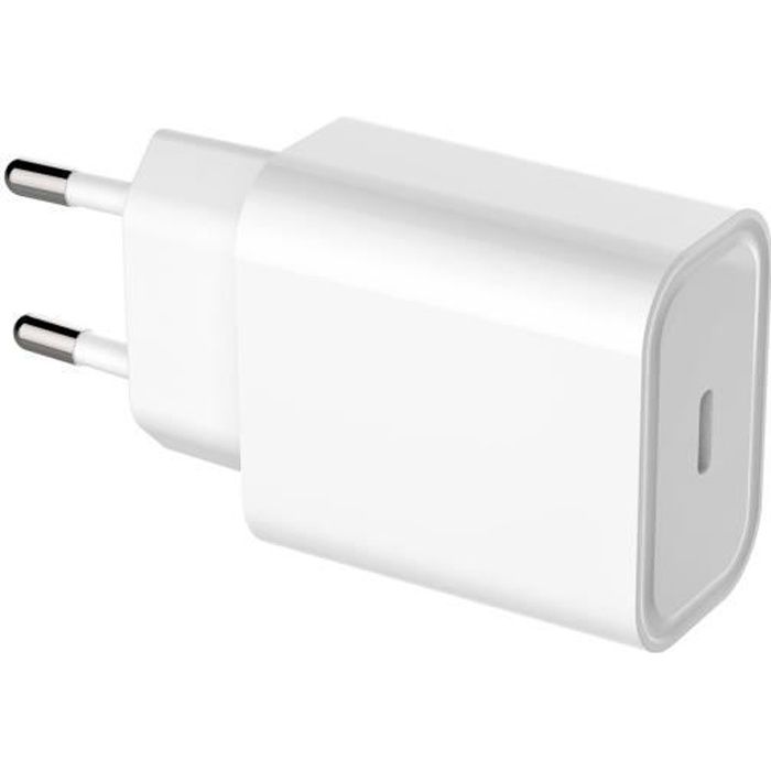 Chargeur USB C PD 20W, Chargeur Secteur USB Type C Adaptateur Mural Power Delivery 3.0 Charge Rapide pour Smartphone et Tablette