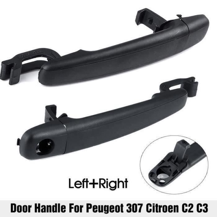 Glife05256-Paire de Poignées de Porte Extérieure Avant Pour Peugeot 307 01–07 Citroen C2 03-07 Gr67312