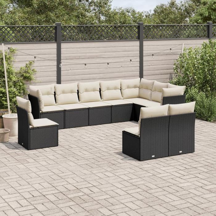 vidaXL 10 pcs salon de jardin résine tressée - vue 7