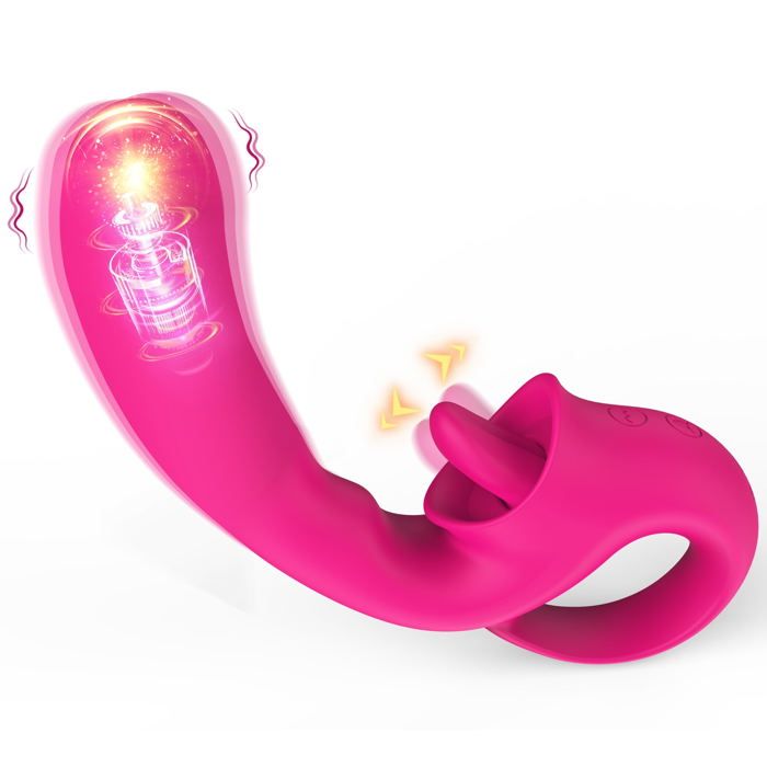 Vibromasseur clitoridien point G en silicone 2 en 1,gode lchant la  langue,stimulateur de clitoris avec 10 modes de lchage et de - Cdiscount  Boutique Erotique