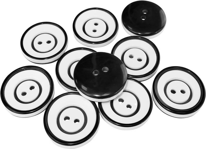  C57122 Lot De 10 Boutons À Coudre Ronds Pour Manteaux Ø25X5.5 Mm À 2 Trous 40L L40 Couleur