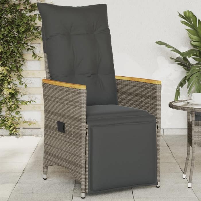 vidaXL Chaise inclinable de jardin Résine tressée