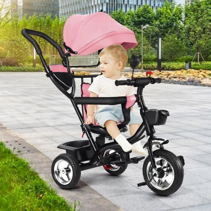 Tricycle pour enfants de 1 à 4 ans-Avec les parents poussent la poignée Tricycle pour enfants de 1 à 4 ans-Avec les parents poussent la poignée