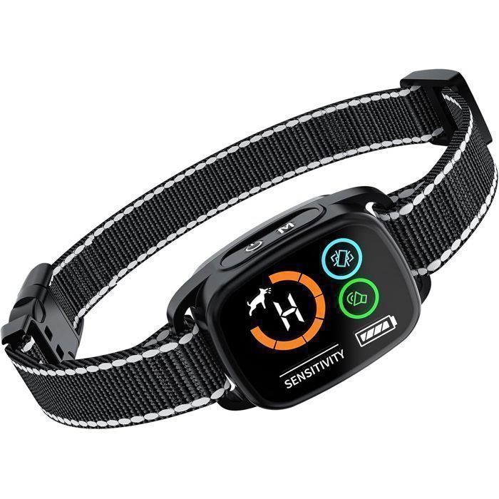 Comparer les prix de Collier anti aboiement chien - Mode son/vibration/vibration forte - Écran LCD - IP67 - Collier anti aboiement