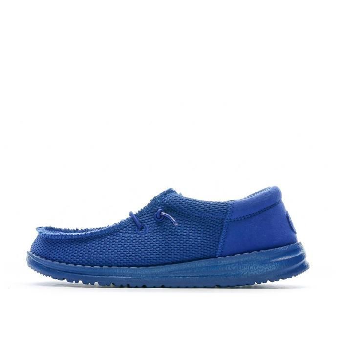 Hey Dude Chaussures basses - HEY DUDE - Wally Youth Funk Mono - Bleu - Semelle gomme ultra-légère - Tige en coton biologique