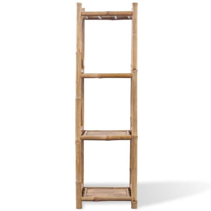 Meuble Étagère à 4 niveaux desgin moderne carré bambou @2688