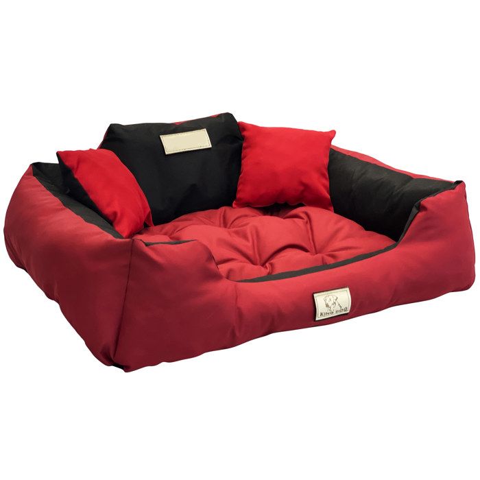 Comparer les prix de Lit Pour Chien EDANTI 145x115 cm Emplacement Pour Nom Imperméable Rouge
