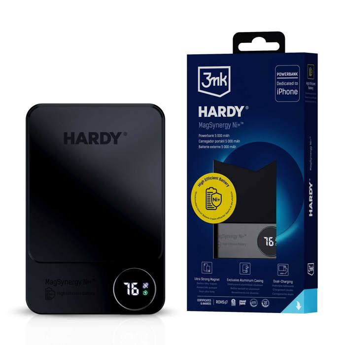 Batterie - 3MK PROTECTION - HARDY MagSynergy Ni+ - 5000 mAh - 225 W - Noir