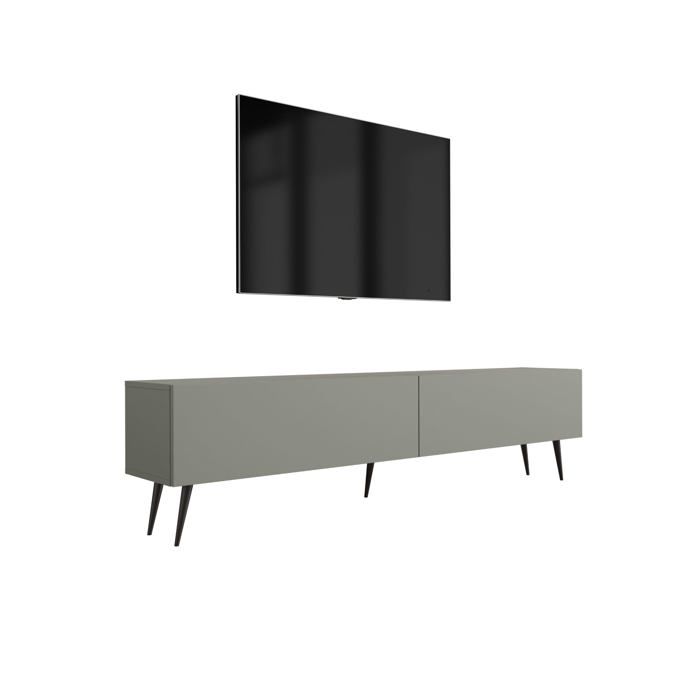 Meuble TV - Aloès - 170 x 52 x 32 cm - Pieds Noirs Inclinés