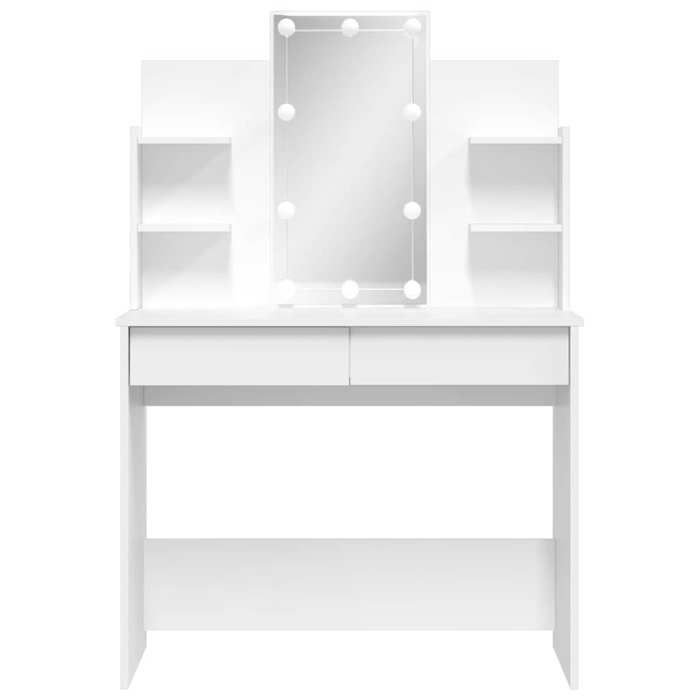 MGH - TOP coiffeuse/Table de maquillage - 1 femme - avec lumières LED - blanc 96x40x142 cm FR239