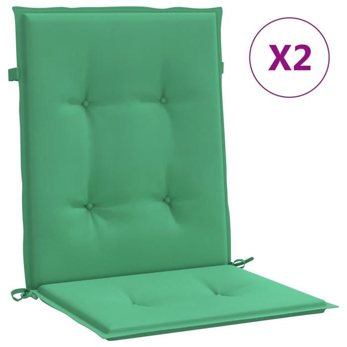Coussins de chaise de jardin - vidaXL - Lot de 2 - Vert - 100x50x3 cm - Tissu Oxford - Rembourrage en fibre de mousse
