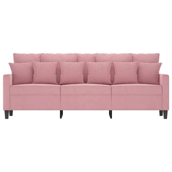 Canapé 3 places en velours - MANGO - Rose - 180 cm - 198x77x80 cm - Velours polyester - Cadre en métal Canapé 3 places en velours - MANGO - Rose - 180 cm - 198x77x80 cm - Velours polyester - Cadre en métal