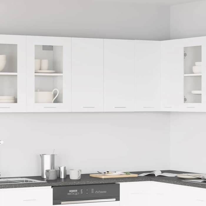 Armoire suspendue de cuisine - GKO - Blanc - 60x31x60 cm - Bois dingénierie - Capacité 60 kg - Deux étagères