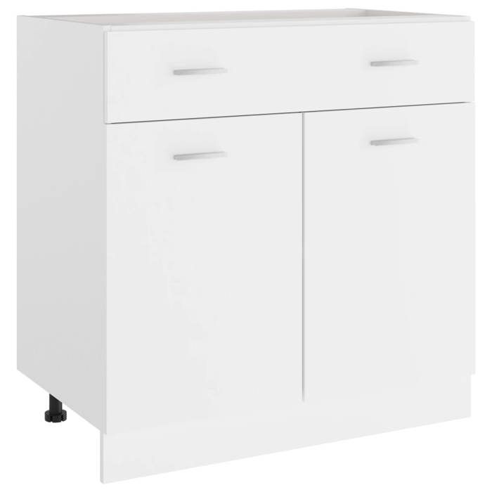 Automne/hiver Blanc Armoire à tiroirs Lyon Blanc 80x46x815cm - bois dingénierie - Hauteur:81.5cm DEC6780790