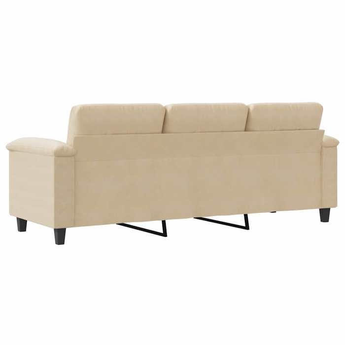 BURKE@ Sofa salon à Trois places - Canapé TRIPLE - Cadre solide - Crème 180 cm Tissu microfibre SS1144