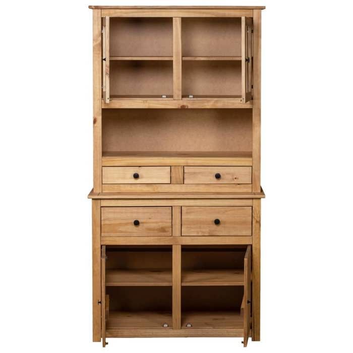 Moderne Buffet haut BURKE Armoire haute avec rangement 93x405x180 cm Pin Gamme Panama AA1222
