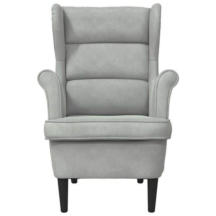 TOP 2026 Chaise Relax - 1 place Fauteuil - Gris clair 71x92x91 cm Velours FF5077