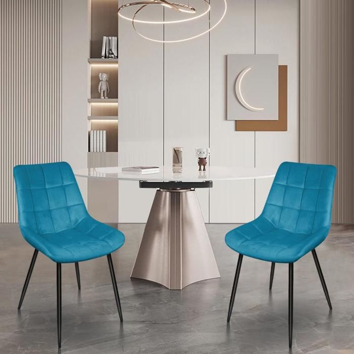 JEOBEST Lot de 2 Chaises de Salle à Manger Structure en Métal Chaises de Cuisine Scandinaves Capacité de Charge 150kg