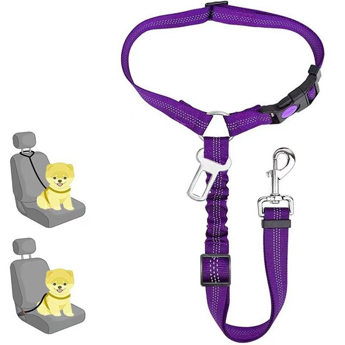 Ceinture de sécurité pour chien - Phoesky - Réglable - Boucle en métal - Élastique absorbant les chocs - Réfléchissante