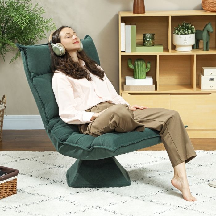 Fauteuil de sol pivotant à 360° avec dossier réglable en 5 positions canapé de sol pliable fauteuil de méditation canapé