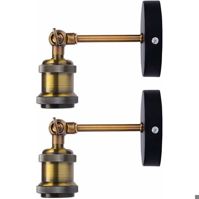 Lot de 2 Rétro Lampe Applique Murale Style Industriel Antique Luminaire Réglable Éclairage Vintage Edison Lampe Douille E27 pour