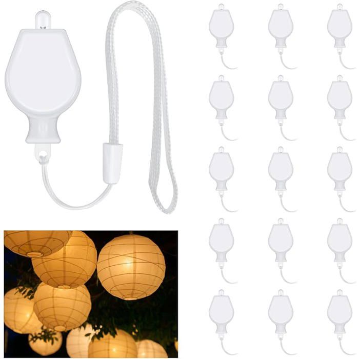15 Pack LED Ballons Lampes LED Balloon Lumière Les Piles Sont Remplaçables Blanc Chaud Non-clignotante Lanterne Papier