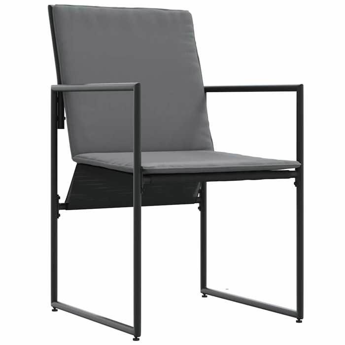 Chaises de jardin - (lot de 4) - Meuble de Siège - Noir et anthracite 50.5x59x81.5 cm CC1882