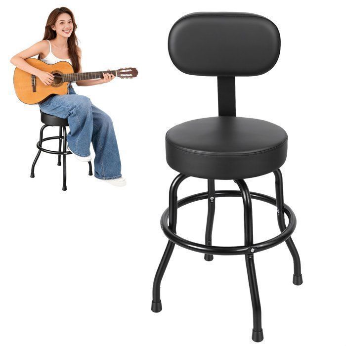 Tabouret de Bar - Pivotant à 360° - Pieds Antidérapants - Dossier Ergonomique