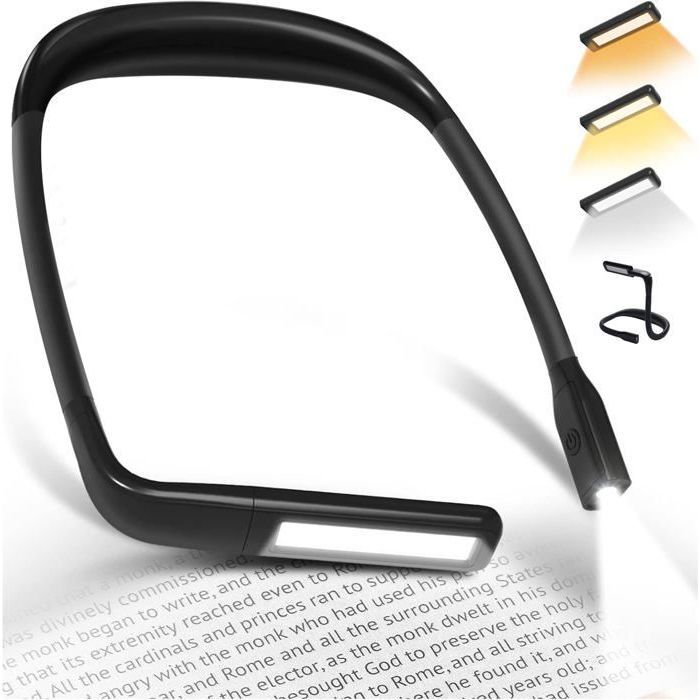 Liseuse Lampe de Lecture de Cou - Rechargeable Lampe Lecture au Lit 3 Couleurs Liseuse LED Flexible Lampe Tour de Co LAMPE A POSER