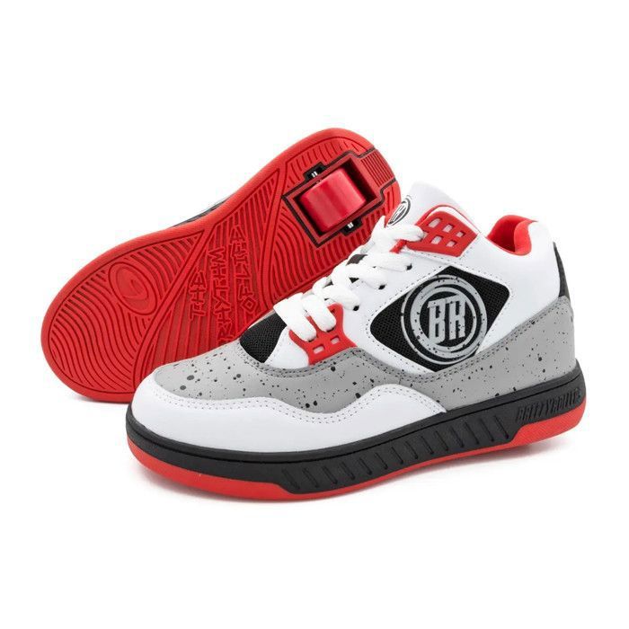 BREEZY ROLLERS Chaussure à Roulettes Jumper Blanc Gris Rouge - Chaussures à roulettes Heelys