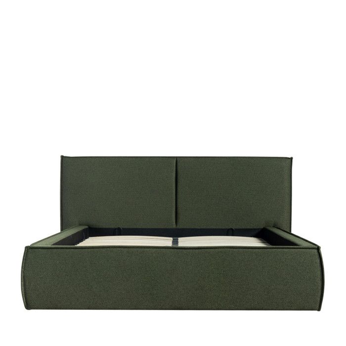 Liberia - Lit coffre en tissu 140x190cm - Vert