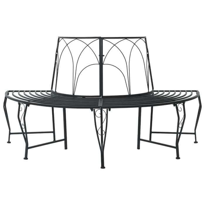 Banc dextérieur - COCO - Banc dArbre 4-Nombre de places 160 x 80 x 89 cm Acier Noir 456715