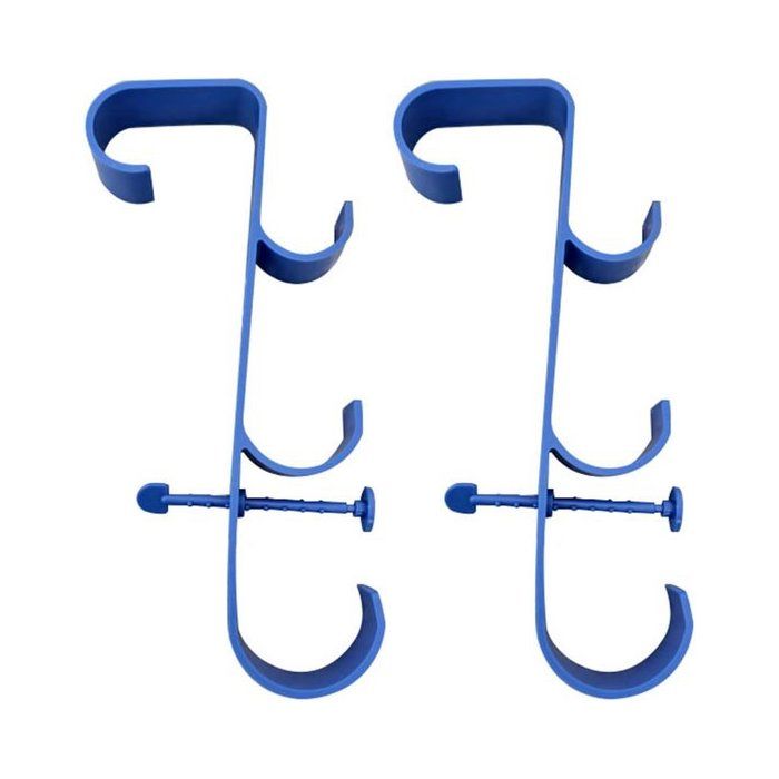 Lot de 2 supports de rangement bleus pour piscine étagères plastiques accessoires entretien piscine 26x12x5 cm