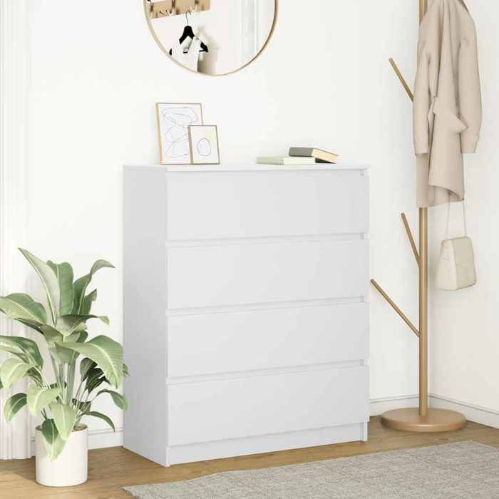 Blanc Buffet blanc 80x35x99 cm bois d’ingénierie - Meuble Rangement LV29510