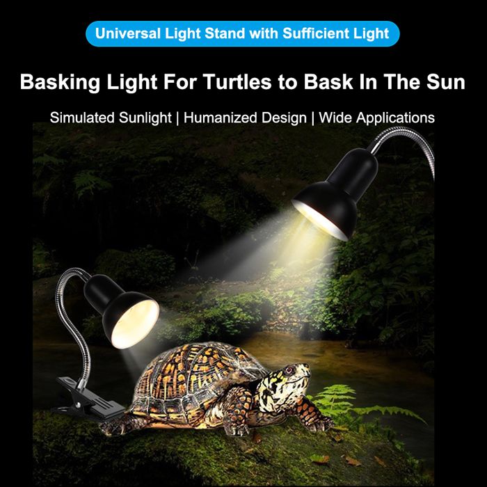 AUCUNE Lampe chauffante pour reptiles Lampe chauffante pour Reptile support de animalerie jouet Lampe à lézarder argentée 50W