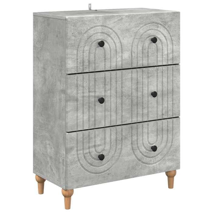 Elégance - Chic Commode moderne salon-séjour - Armoire à tiroirs - Gris béton - 66x34 5x90cm_0873580