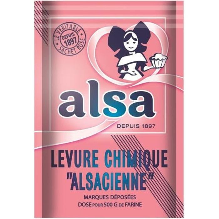 LOT DE 24 - Levure chimique alsacienne ALSA 8 sachets de 11 g