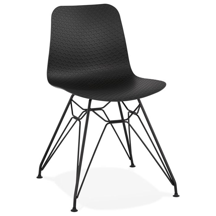 Chaise Design Gaudy Noire Style Industriel Avec Pied En Metal Noir Cdiscount Maison