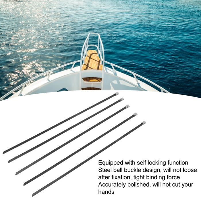 Serflex Inox A2 304 - 100 Attaches Câble Auto-bloquantes Marine, Résistantes UV Et Températures Extrêmes