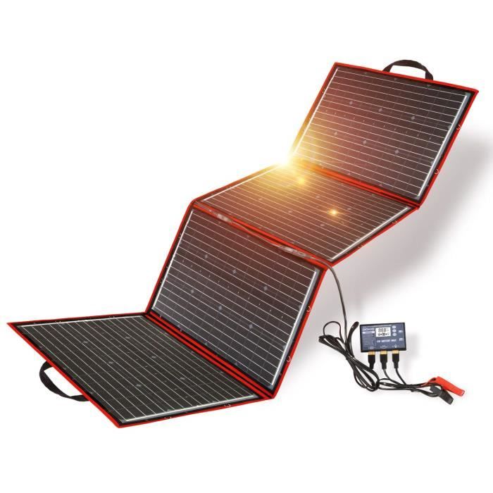 DOKIO 200W Kit Panneau solaire pliable portable monocristallin avec 2 ports USB Pour Plein air 