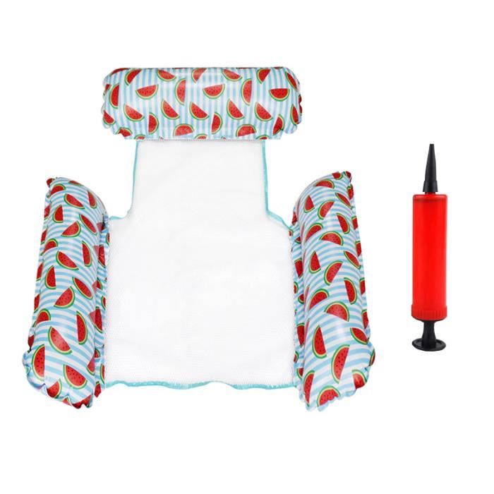 Bouée Anneau Pastèque Gonflable TSHAOUN - 2 Pièces Rouge Et Jaune - Pour Piscine, Plage, Fête - Diamètre 53cm