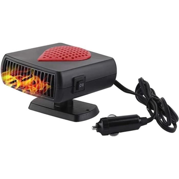 Chauffage Et Dégivreur De Voiture Portable 220W – Chauffage Rapide, Rotation 360°, Ventouses, Alimentation 12V