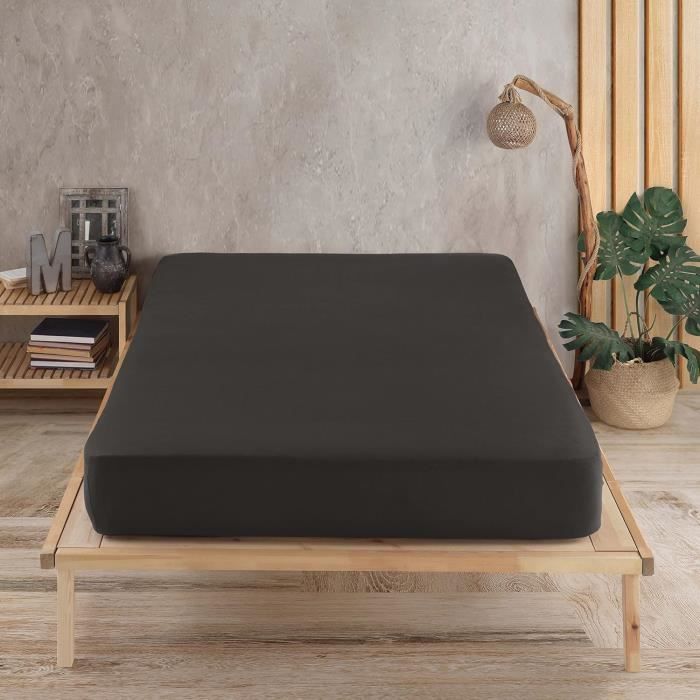 Drap-housse En Jersey Coton - Taille 90-100 X 200 Cm, Jaune - Qualité Supérieure 140 G/m², Bord Élastique, Ökotex - 12