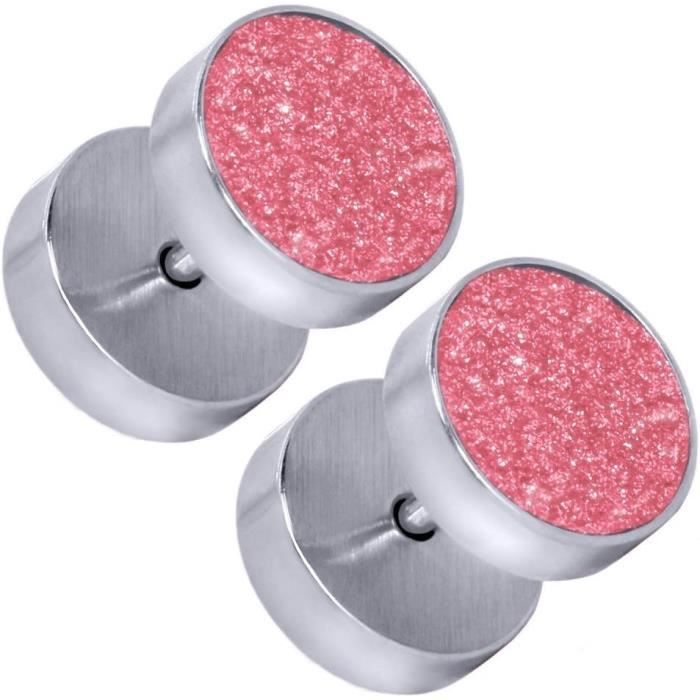 2 Finto Plugs Fakeplug Piercing Tunnel Estensore Falso Orecchini - Foto 8