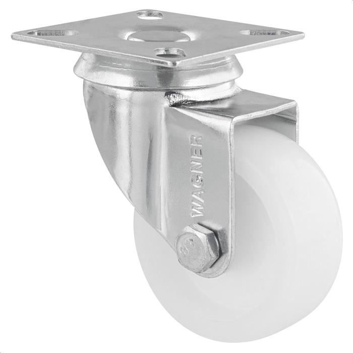 Lot Roulettes Pivotante Et Fixe Inox Caoutchouc Gris Souple Diamètre 80mm Charge 240kg