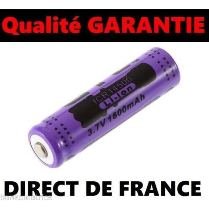Pile Rechargeable 14500 – 3800 MAh, Li-Ion 3,7V, Neuve, Livraison Offerte