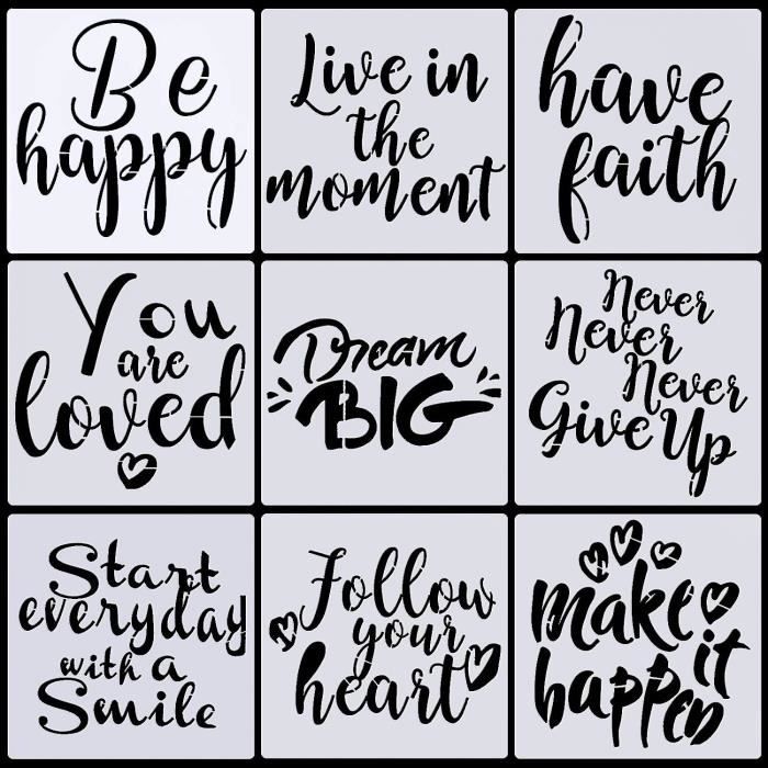 Pochoirs à Couches Pour Peinture Murale,1 Pièce,13x13Cm,modèle De Carte Décorative Pour Album