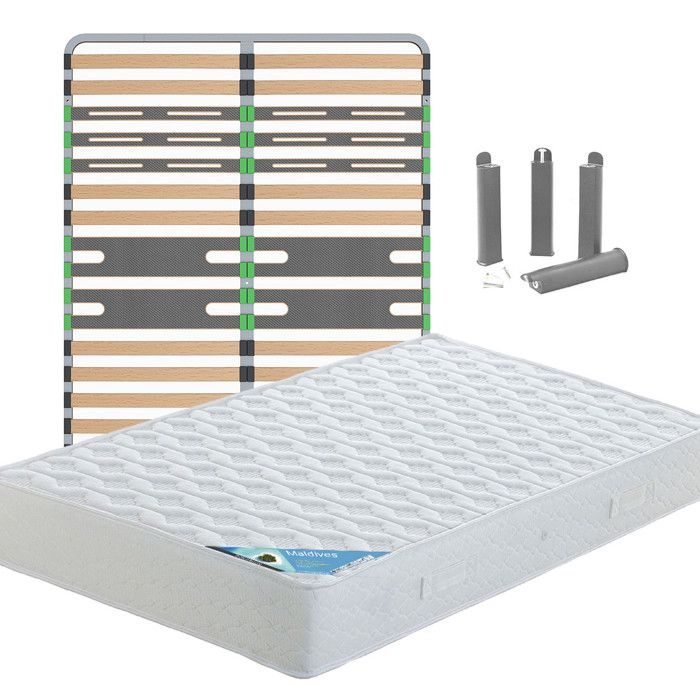 MALDIVES - Pack Matelas + AltoZone 120x190 + Pieds MALDIVES - Pack Matelas + AltoZone 120x190 + Pieds